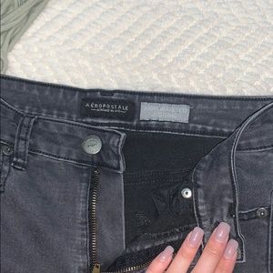 high waisted ripped aeropostale jeans, black